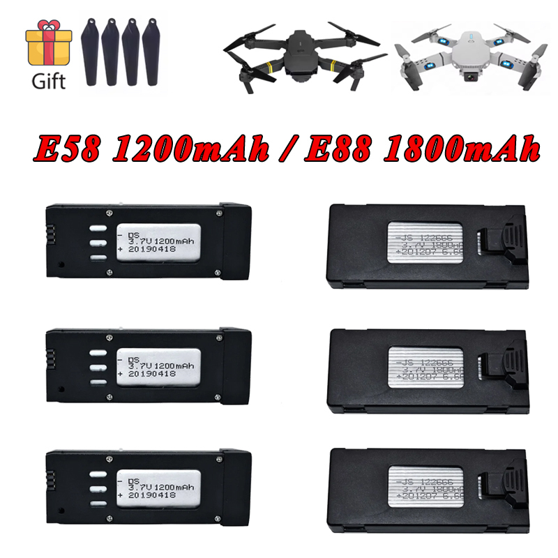 Eachine Drone E58 - 3.7V 1200mAh 1800mAh แบตเตอรี่ Lipo สําหรับ